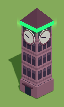 A narrow clock tower.